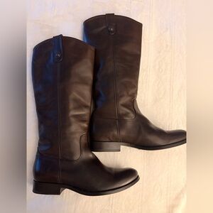 🤎Frye Chocolate Brown Tall Melissa Leather Boots!